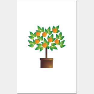 Orange Tree Pot Plant Digital Art | Melanie Jensen Illustrations Posters and Art